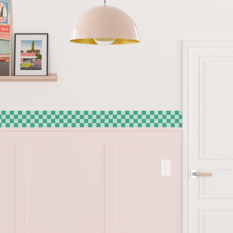 Checkerboard Wallpaper Border - Peel & Stick Wallpapers by Made of Sundays
