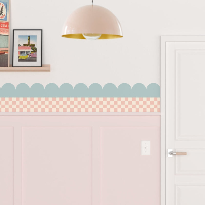Checkerboard Wallpaper Border - Peel & Stick Wallpapers by Made of Sundays