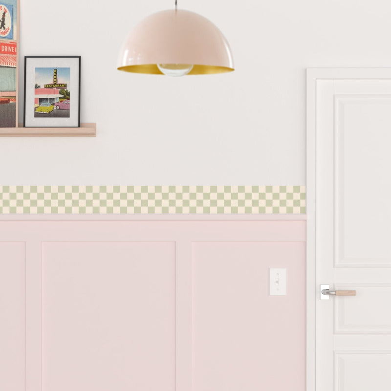 Checkerboard Wallpaper Border - Peel & Stick Wallpapers by Made of Sundays