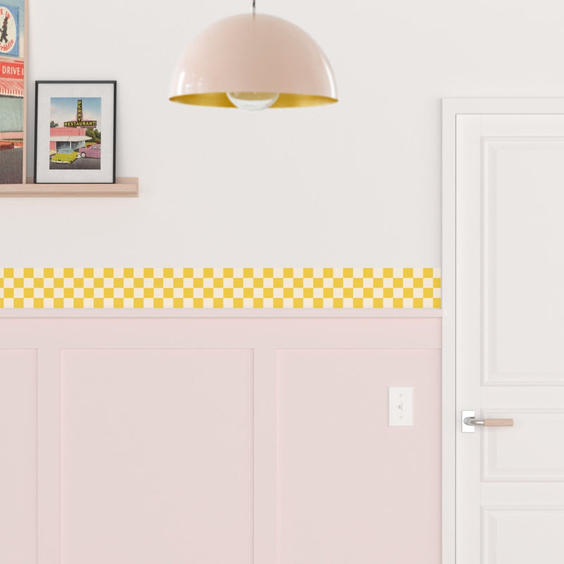 Checkerboard Wallpaper Border - Peel & Stick Wallpapers by Made of Sundays