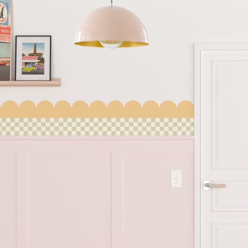 Checkerboard Wallpaper Border - Peel & Stick Wallpapers by Made of Sundays