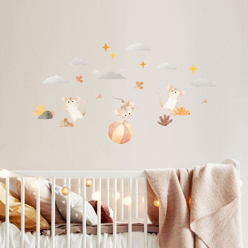 Autocollants Muraux Souris de Cirque