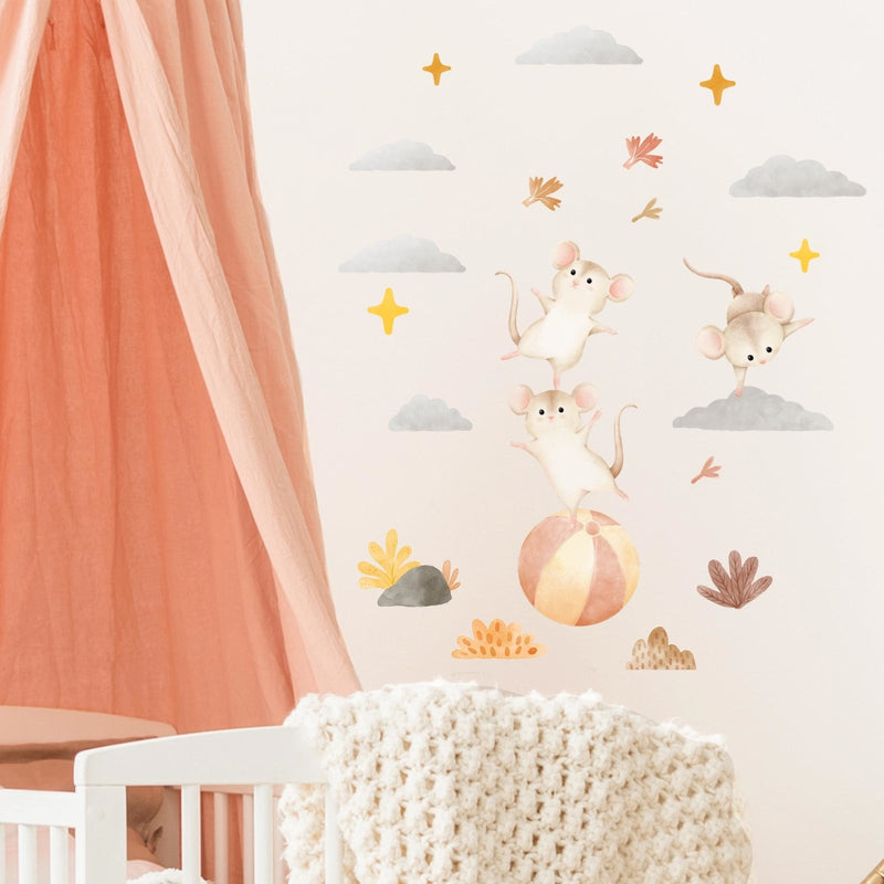 Autocollants Muraux Souris de Cirque