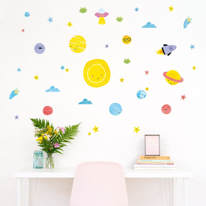 Colorful Solar System Wall Stickers