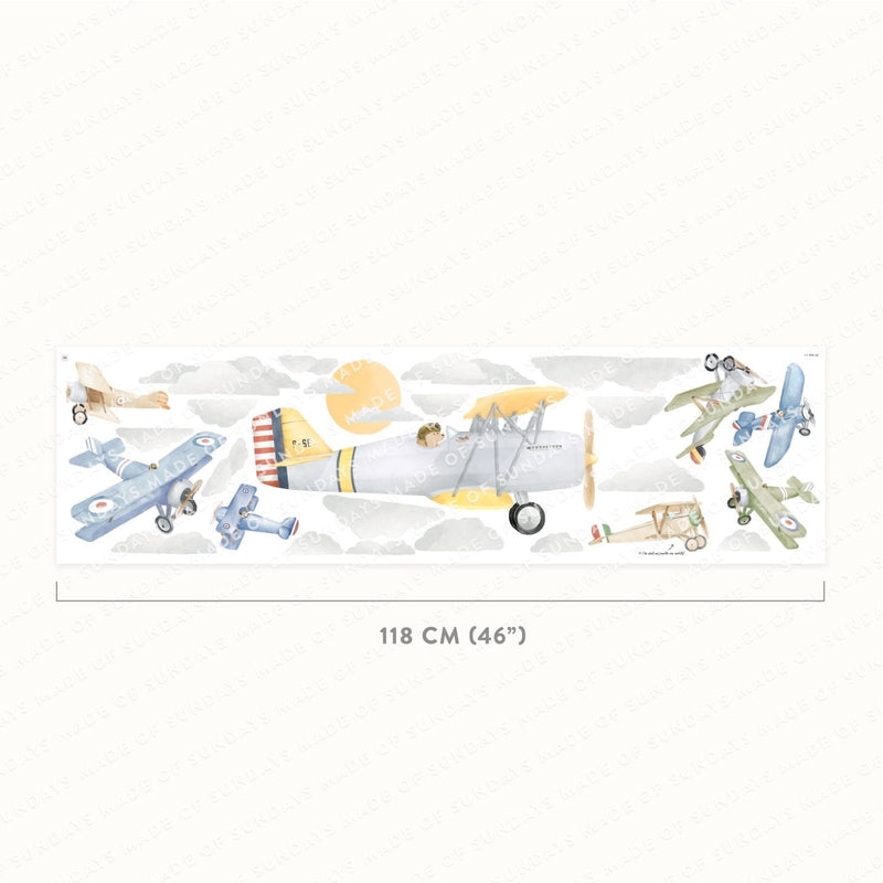 Dog Pilot Personalised Airplane Wall Stickers
