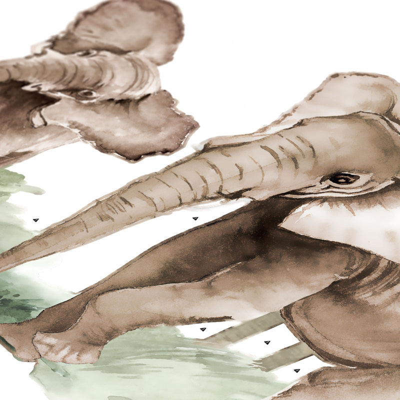 Elephants with Palms Wall Sticker