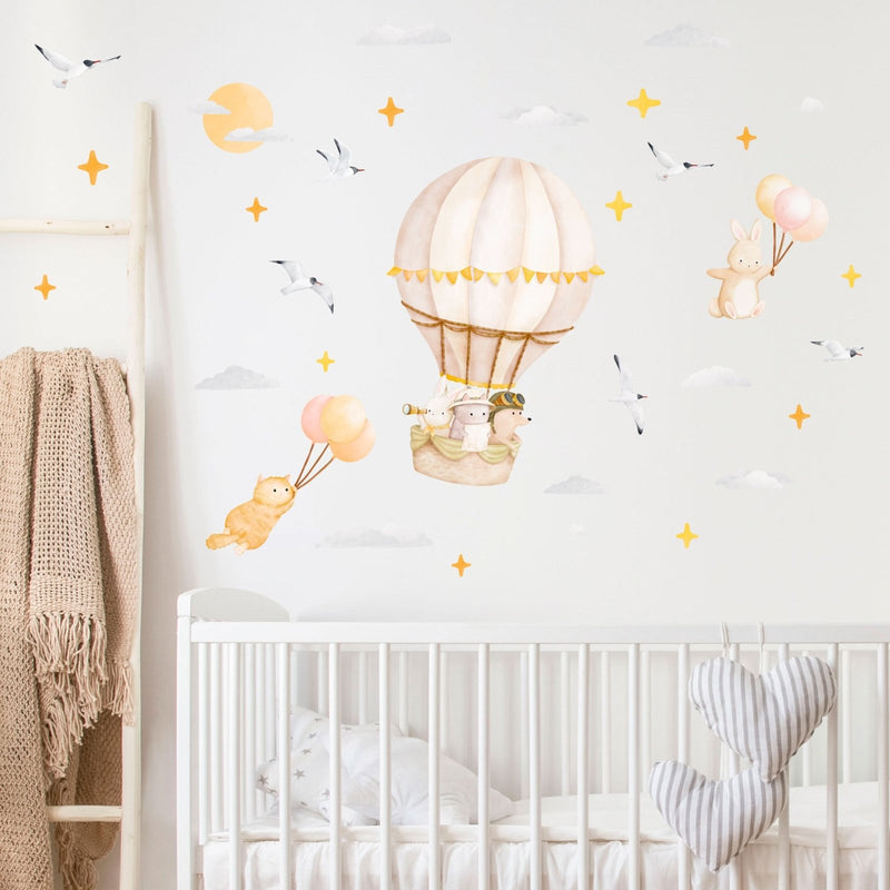Explorers Big Hot Air Balloon Wall Stickers