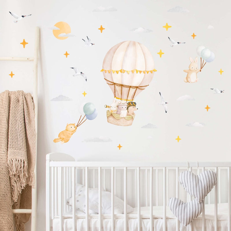 Explorers Big Hot Air Balloon Wall Stickers
