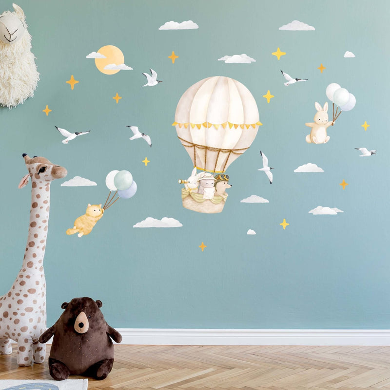 Explorers Big Hot Air Balloon Wall Stickers