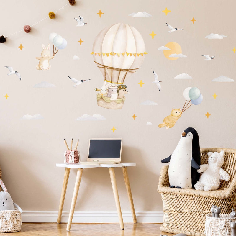 Explorers Big Hot Air Balloon Wall Stickers