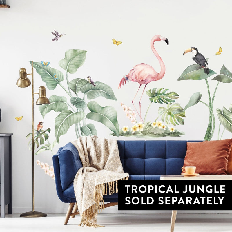 Flamingo and Plants Wall Stickers