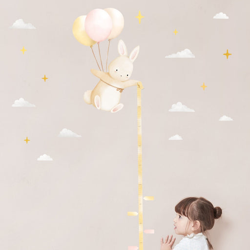 Floating Bunny Height Chart Wall Sticker - Made of Sundays