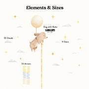 Floating Dog Height Chart Wall Sticker - Made of Sundays
