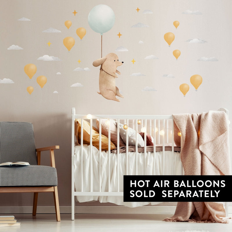 Autocollant mural chien flottant