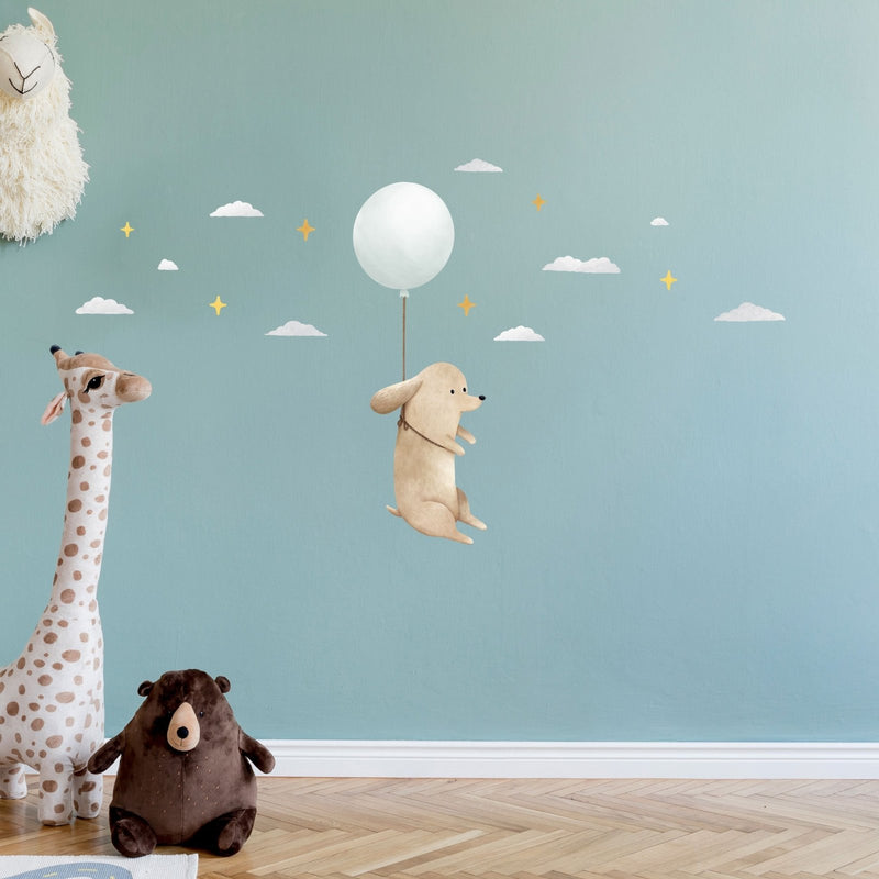 Autocollant mural chien flottant