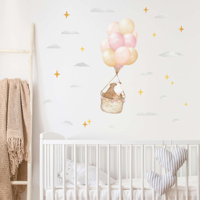 Floating Guinea Pig Wall Sticker