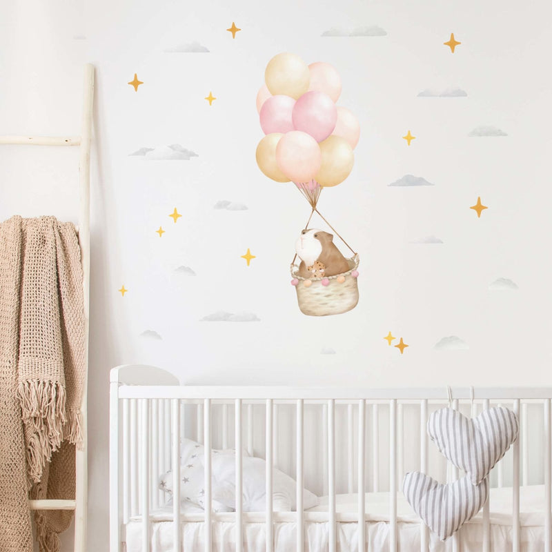 Floating Guinea Pig Wall Sticker