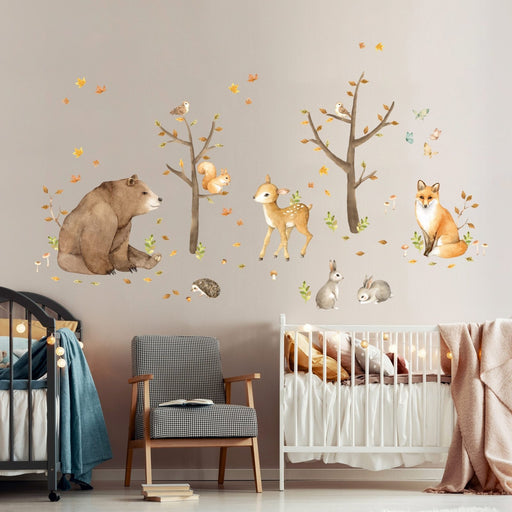 Stickers animaux de la foret boho décoration chambre d'enfant