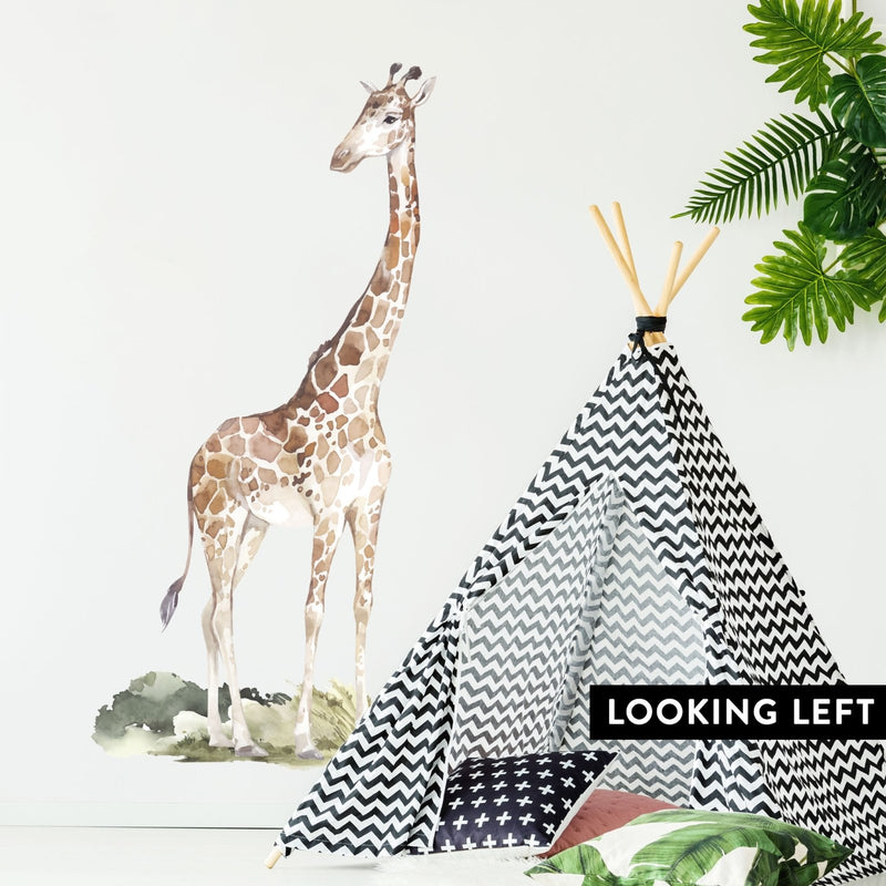 Giraffe with plants Wall Sticker
