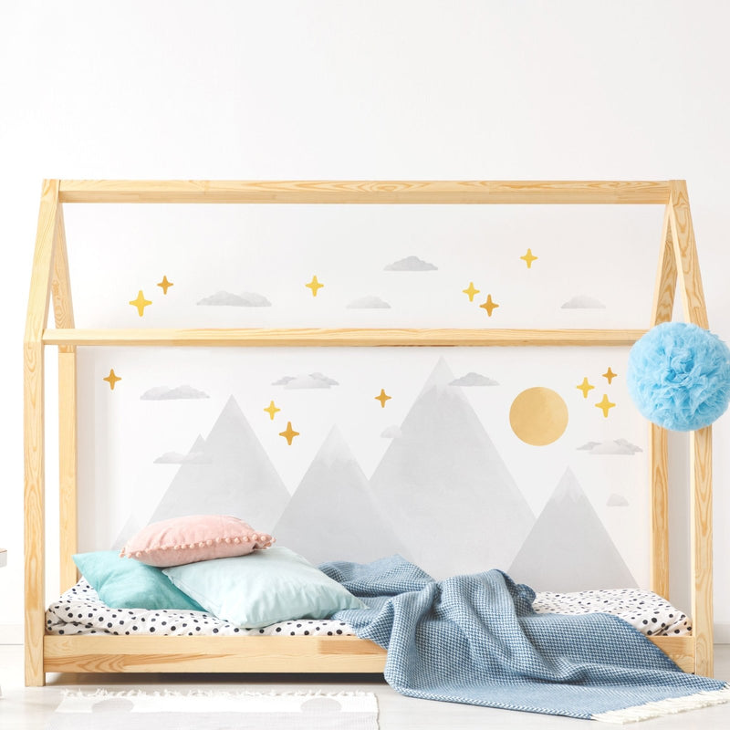 Petits autocollants muraux Montagne grise