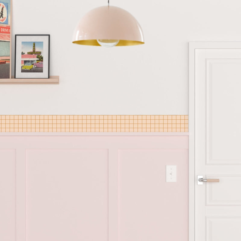 Grid Wallpaper Border - Peel & Stick Wallpapers by Made of Sundays