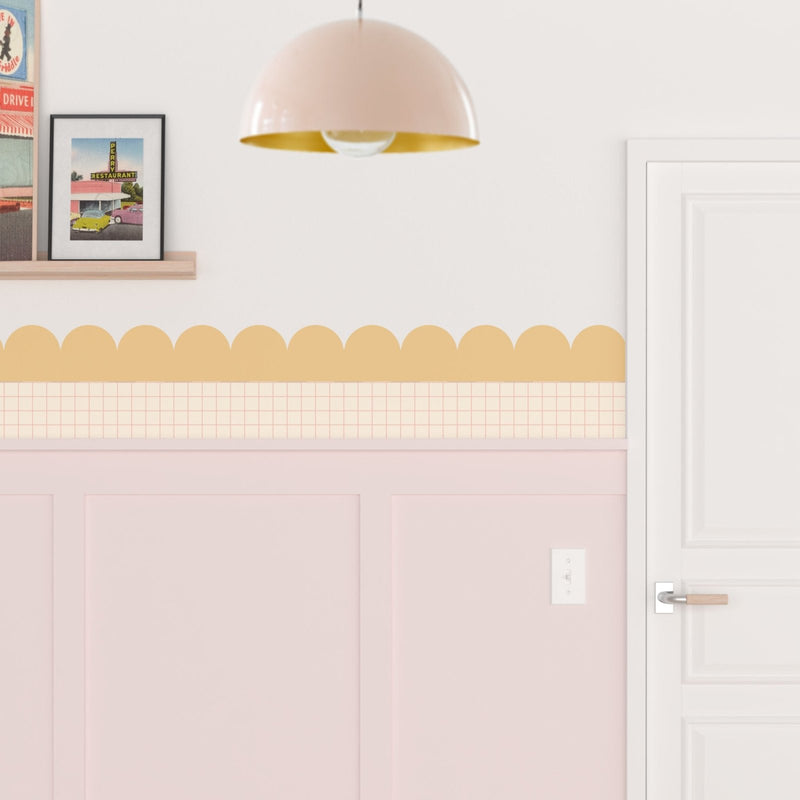 Grid Wallpaper Border - Peel & Stick Wallpapers by Made of Sundays