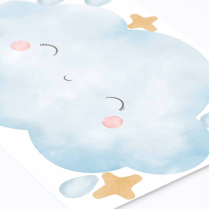 Nuages Heureux & Gouttes de Pluie sticker muraux