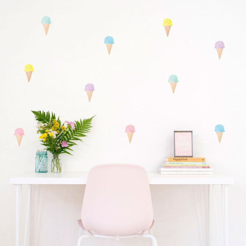 Ice Cream Cones Wall Stickers, wall decals by Made of Sundays