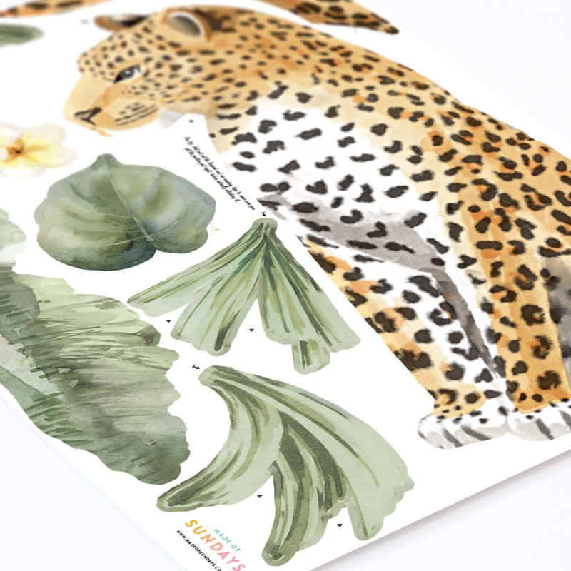 Jungle Leopard & Plants Wall Stickers - Made of Sundays