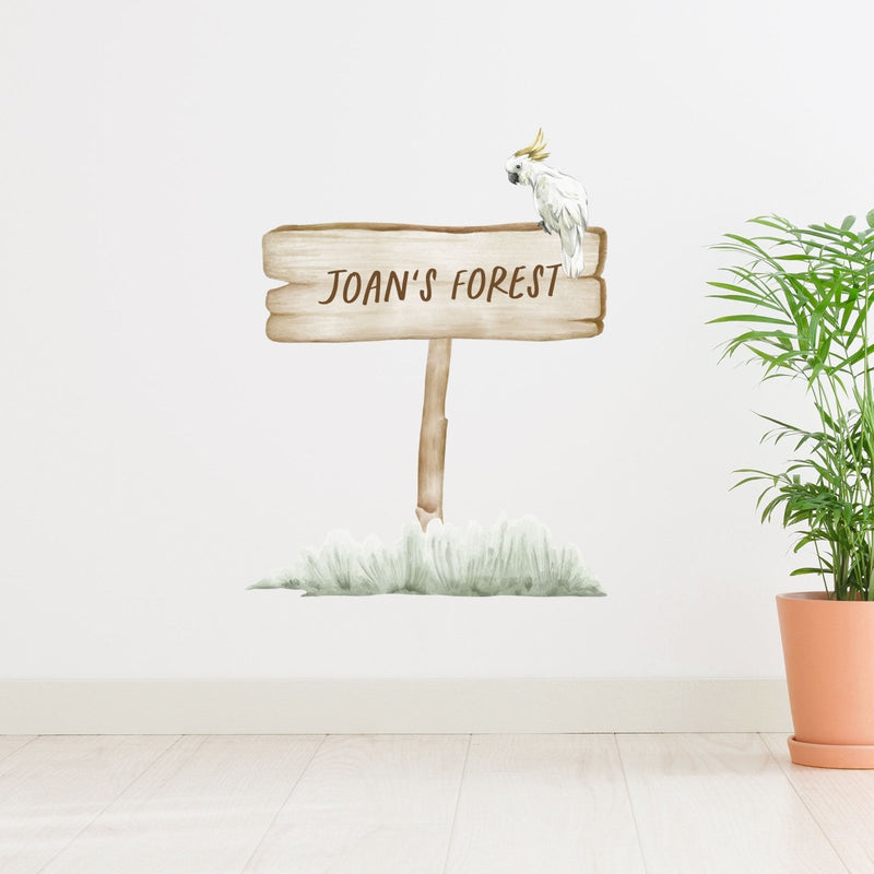 Autocollant mural personnalisé Jungle Sign