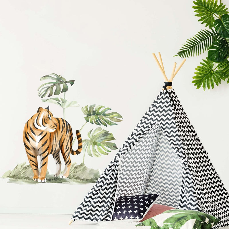 Jungle Tiger & Plants Wall Stickers - Made of Sundays