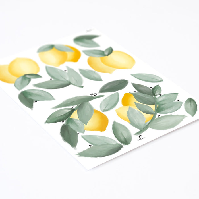 Citrons et feuilles Motifs - Stickers muraux