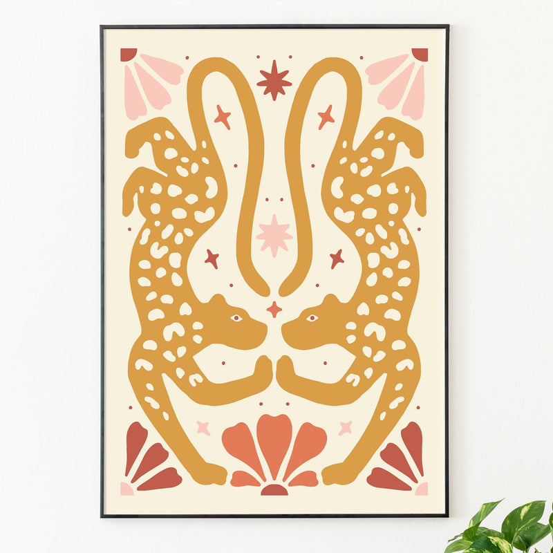 Leopard High-Five, Poster - Posters by Made of Sundays