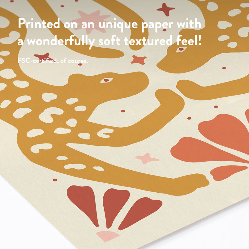 Leopard High-Five, Poster - Posters by Made of Sundays