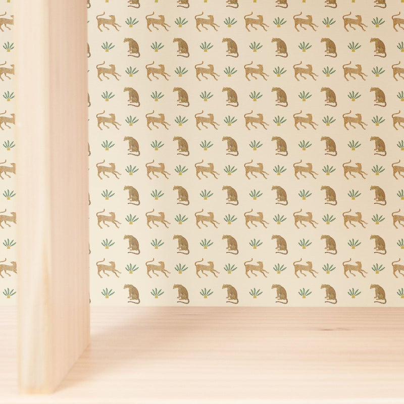 Leopards and Plants Dollhouse Wallpaper - Dollhouse Wallpapers by Made of Sundays