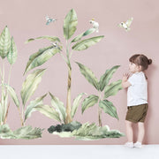 Lush Jungle Plants and Parrots Wall Stickers, plastic-free wall decals for easy home decor - Made of Sundays