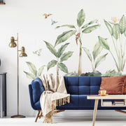 Lush Jungle Plants and Parrots Wall Stickers, plastic-free wall decals for easy home decor - Made of Sundays