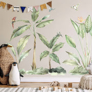 Lush Jungle Plants and Parrots Wall Stickers, plastic-free wall decals for easy home decor - Made of Sundays