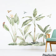 Lush Jungle Plants and Parrots Wall Stickers, plastic-free wall decals for easy home decor - Made of Sundays