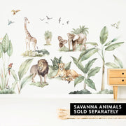 Lush Jungle Plants and Parrots Wall Stickers, plastic-free wall decals for easy home decor - Made of Sundays