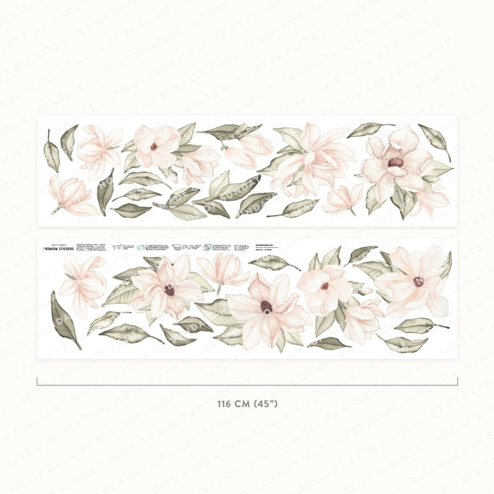 Autocollants muraux floraux magnolia