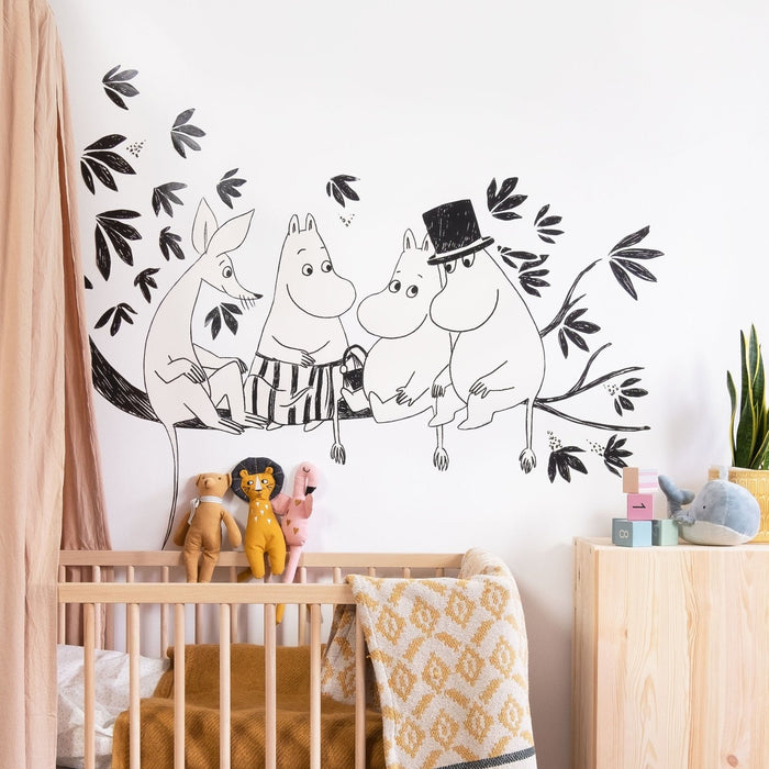 Famille Moomin sur une branche - Stickers muraux