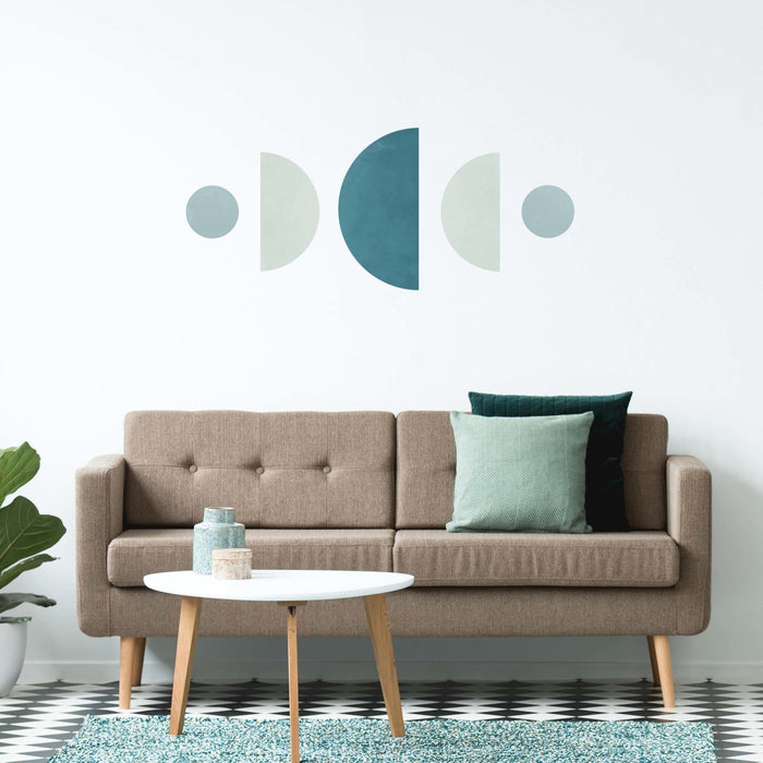 Moon Phases Abstract Wall Stickers - Made of Sundays