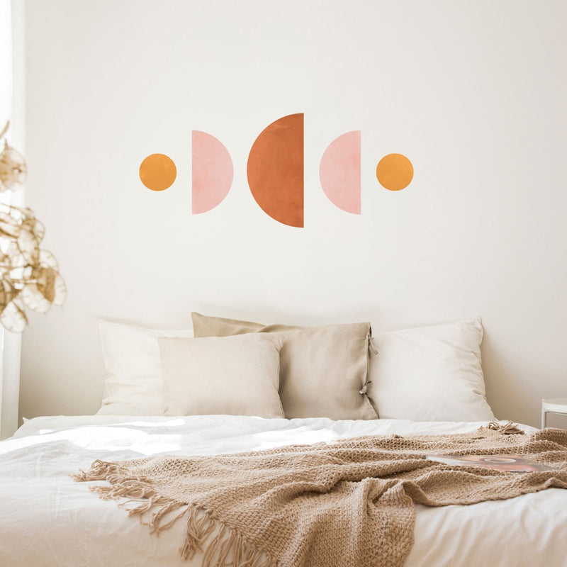 Moon Phases Abstract Wall Stickers - Made of Sundays