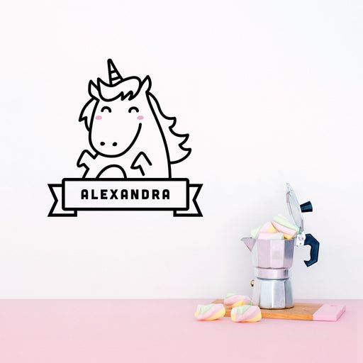 Name Sticker, Lola the Unicorn, wall decals by Made of Sundays