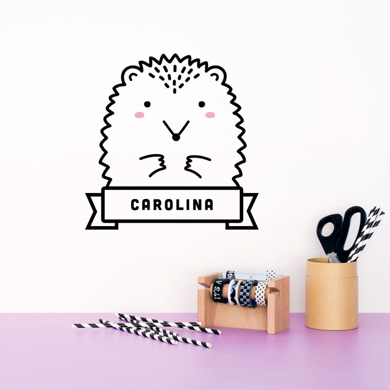 Name Sticker, Paco the Hedgehog, wall decals by Made of Sundays