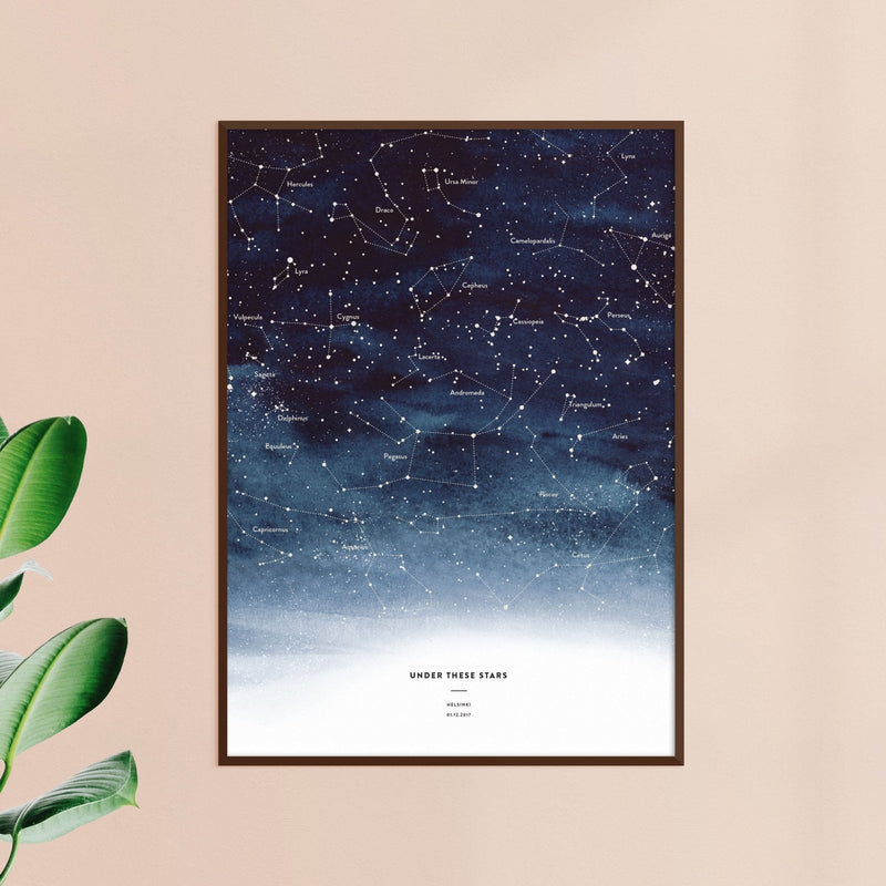 Night Sky Star Map, Indigo, wall decals by Made of Sundays