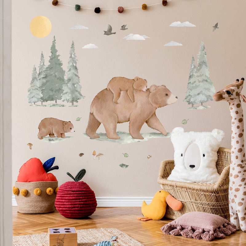 Nordic Forest Animals and Trees Wall Stickers