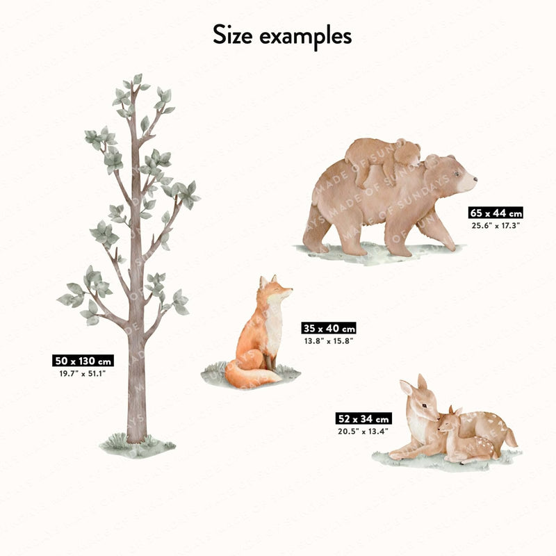 Nordic Forest Animals and Trees Wall Stickers