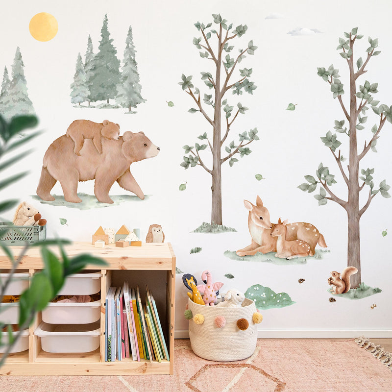Nordic Forest Animals and Trees Wall Stickers - Made of Sundays